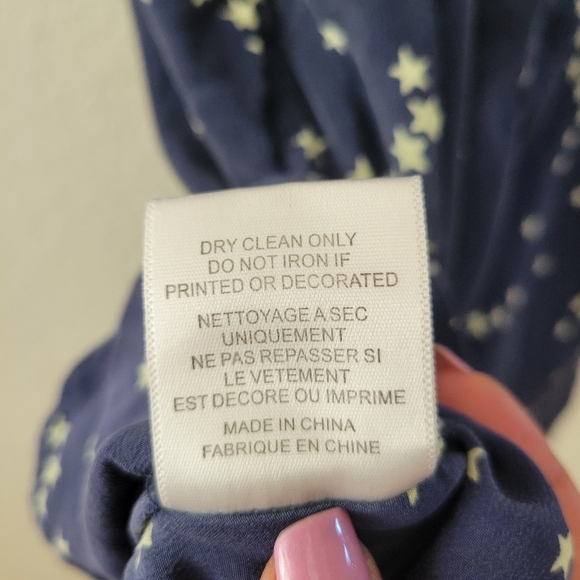 Equipment 100% Silk Stars Print Romper M Navy - Picture 12 of 13